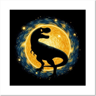 Total Solar Eclipse T-rex Dinosaur April 8 2024 Posters and Art